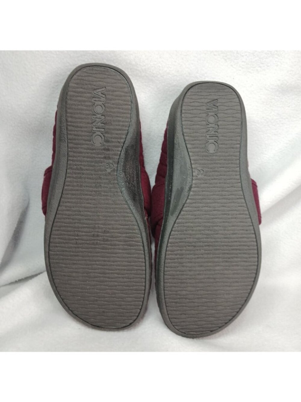 Vionic Carlin Adjustable Hook and Loop Burgandy Quilted Pattern Orthotic Size 10 - Picture 4 of 16